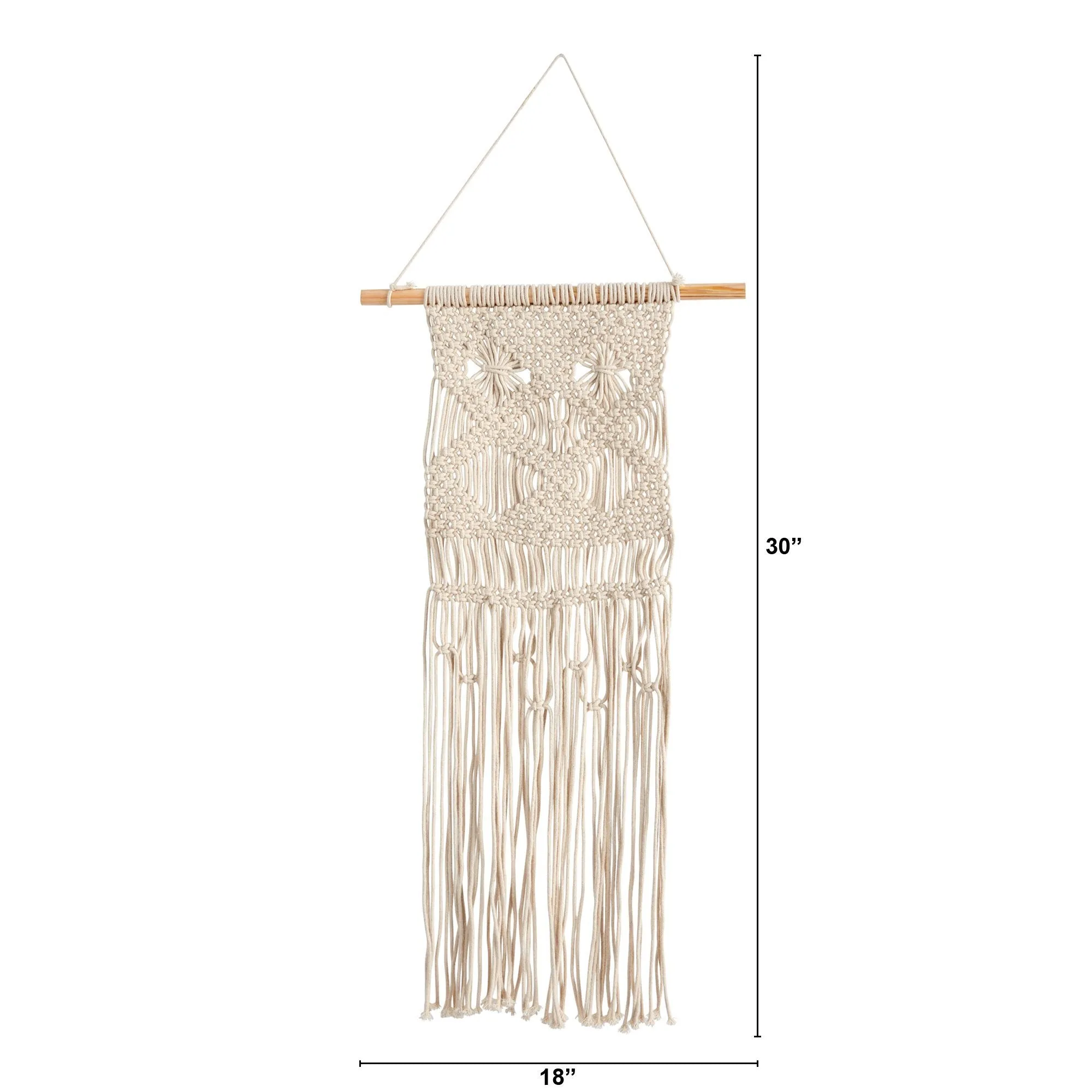 2.5’ x 1.5’ Hand Woven Macrame Wall Hanging Decor