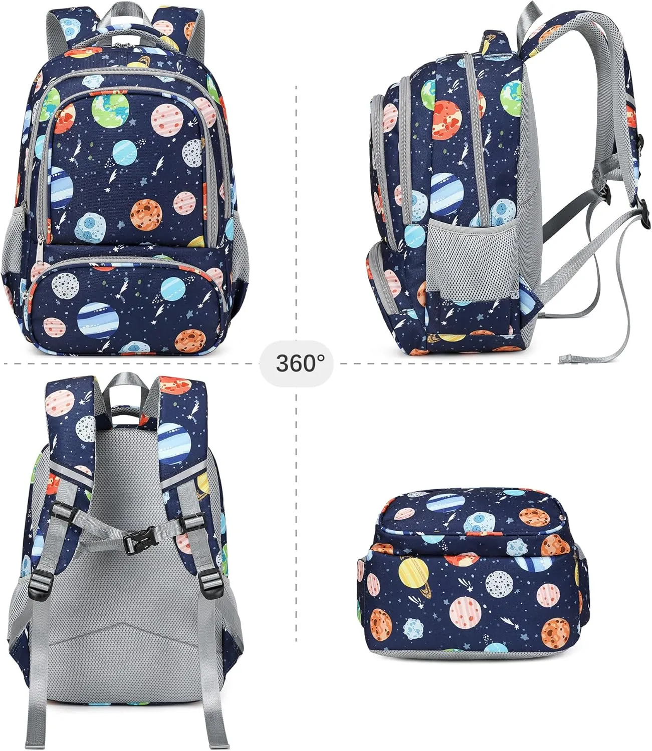 abshoo Lightweight Elementary School Backpack For Boy Kindergarten Boys Bookbag Solar System Kids School Bags (Space Planet)