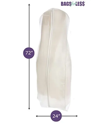 Bags For Less White Wedding Gown Travel & Storage Garment Bag Soft, Breathable, Durable, Rip &