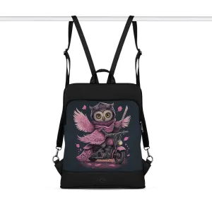 Black Laptop Backpack Moto Owl
