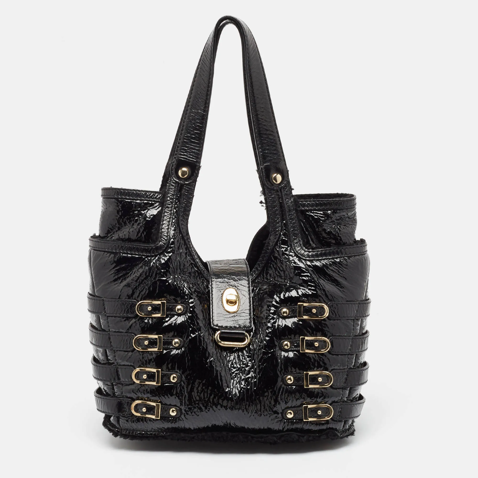 Black Patent Leather Bree Tote