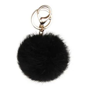 Black Pom Pom Furry Keychain
