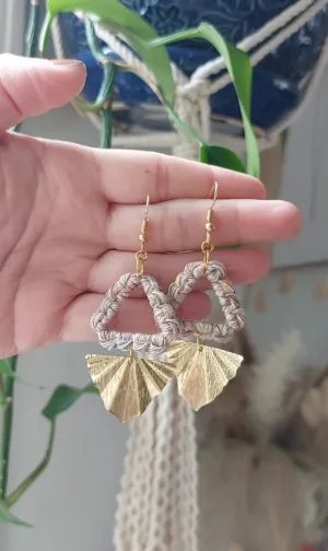 Boho Macramé Triangle Earrings