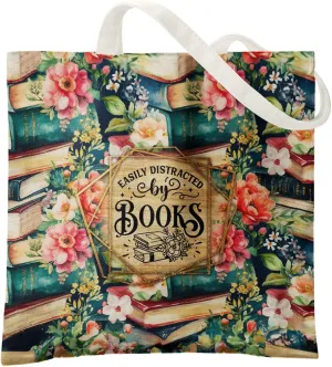 Book Canvas Tote Bag for Women Book Lovers,Reusable Shopping Bags Grocery Bags, Readers Bookworm Gift Ideas