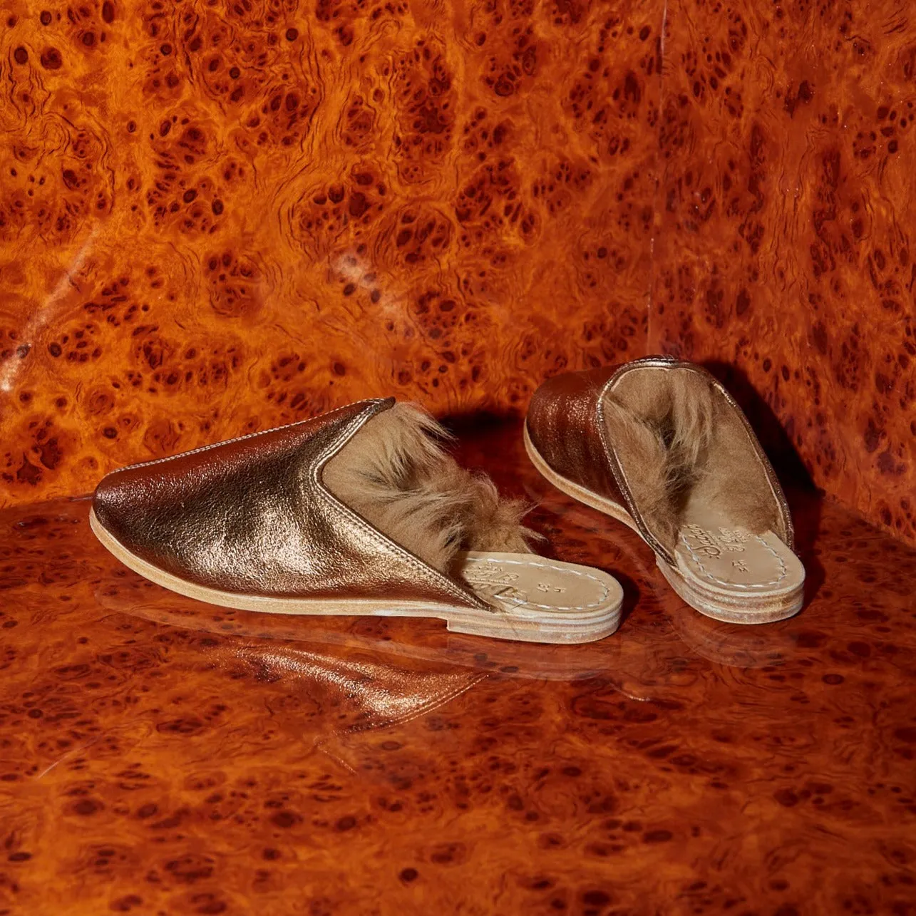 Bronze Shearling Baba (Womens)