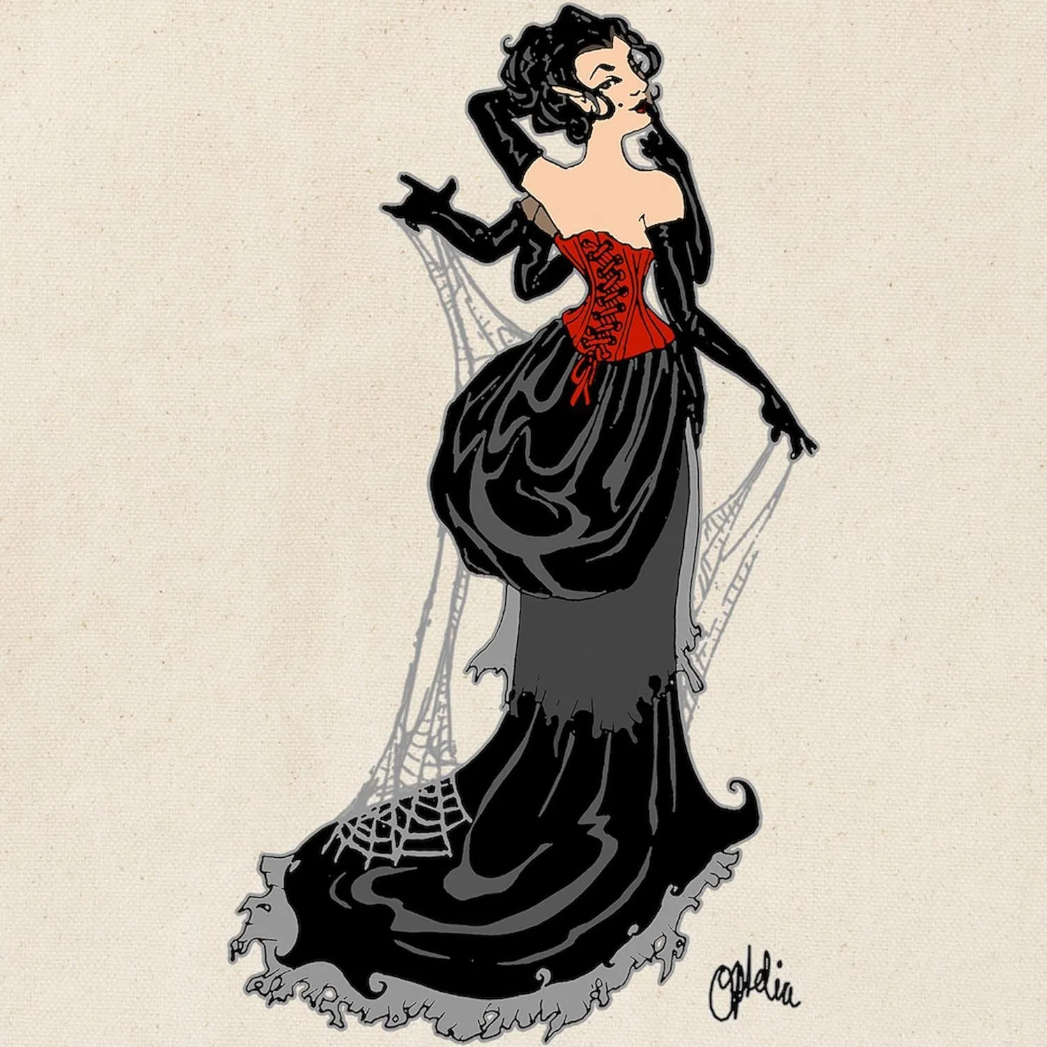 CafePress Black Widow Fairy Tote Bag Reusable Natural Beige Canvas Shopping Bag