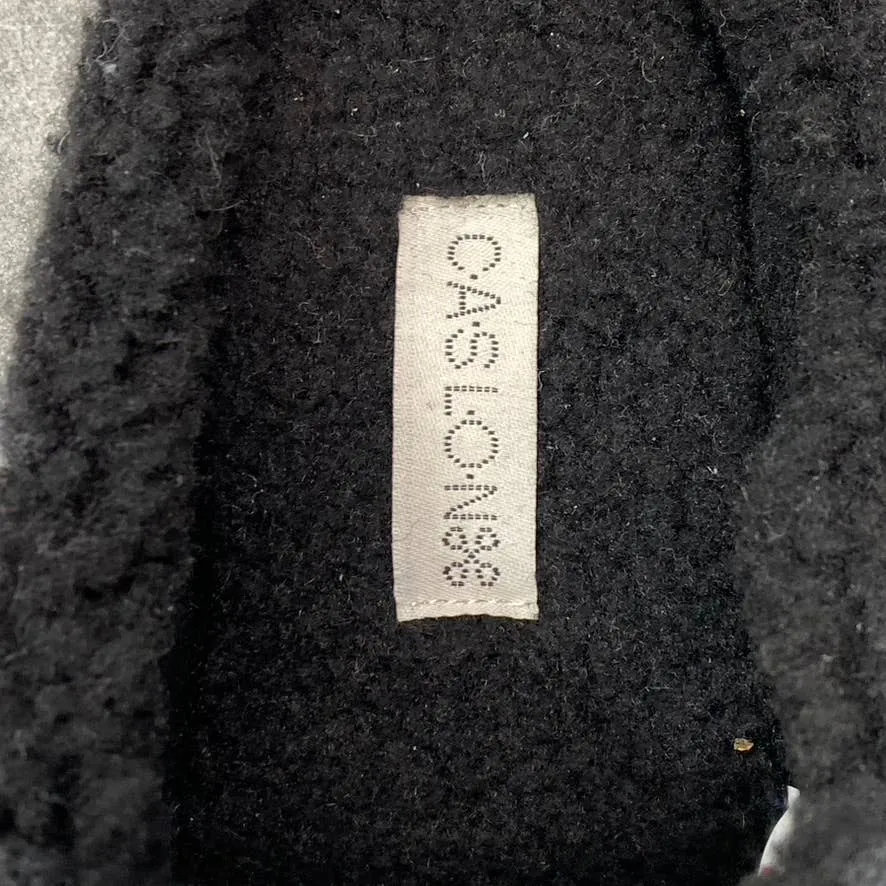CASLON Women's Black Solid Leather Nage Cozy Faux-Fur Slip-On Mule Shoes SZ 9.5