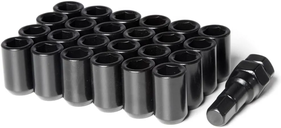 Circuit Performance Tuner Key Acorn Lug Nuts Black 12x1.25 Forged Steel (24pc   Tool)