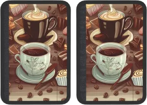 Coffee and Sweets Sugar Chocolate Car Seat Belt Pad 2 Pack Universal Fit Seatbelt Cover Soft and Comfortable Backpack Shoulder Pad Adjustable Neck Cushion Protector Harness Pad for Car Bag