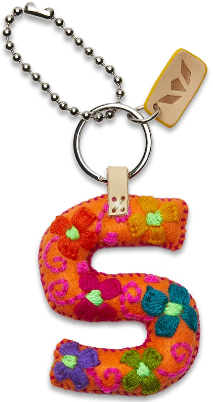 Consuela Orange Felt Keychain