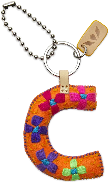 Consuela Orange Felt Keychain