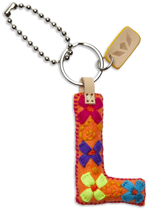 Consuela Orange Felt Keychain