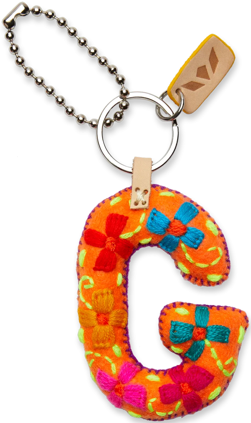 Consuela Orange Felt Keychain