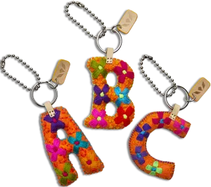 Consuela Orange Felt Keychain