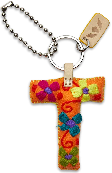 Consuela Orange Felt Keychain
