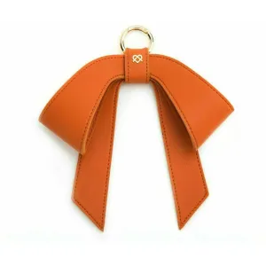 Cottontail Bow - Orange Vegan Leather Bag Charm