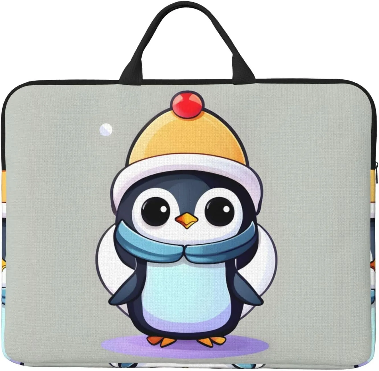 Cute Penguin Print Print Stylish 14in Polyester Laptop Bag Carry Laptop Bag With Water-Resistant Feature