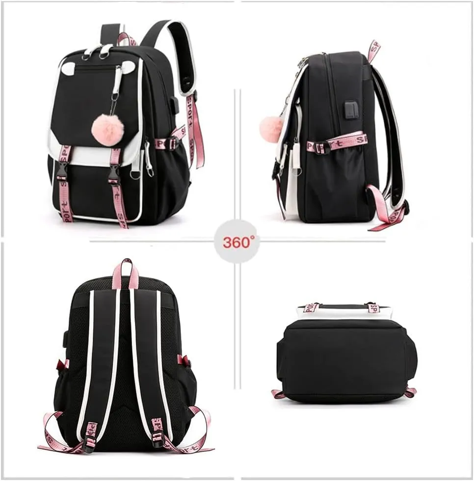 dageraad Backpacks For Teen Girls With USB Port,Kids Backpack With USB Lightweight Water Resistant Can Hold 15.6in Notebook,Tablets.Girls Backpack Can Be Used As Gift for Students Or Friends (Green)