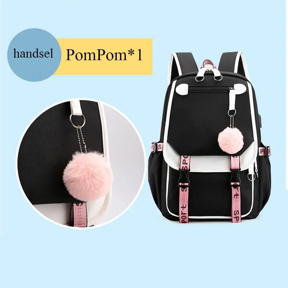 dageraad Backpacks For Teen Girls With USB Port,Kids Backpack With USB Lightweight Water Resistant Can Hold 15.6in Notebook,Tablets.Girls Backpack Can Be Used As Gift for Students Or Friends (Green)