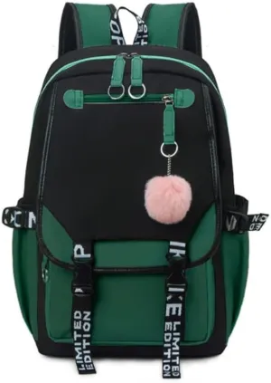 dageraad Backpacks For Teen Girls With USB Port,Kids Backpack With USB Lightweight Water Resistant Can Hold 15.6in Notebook,Tablets.Girls Backpack Can Be Used As Gift for Students Or Friends (Green)