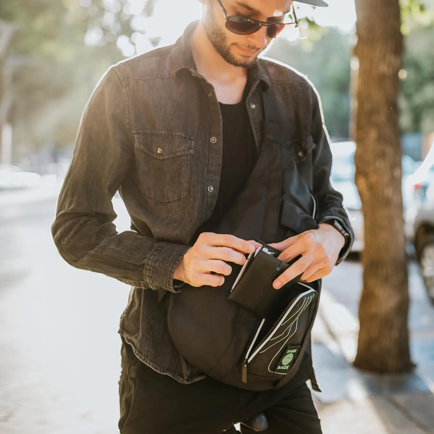 DIME BAGS - Slinger Crossbody Bag - Premium Over the Shoulder Sling Bag - Cross Body Strap Backpack (Crimson)