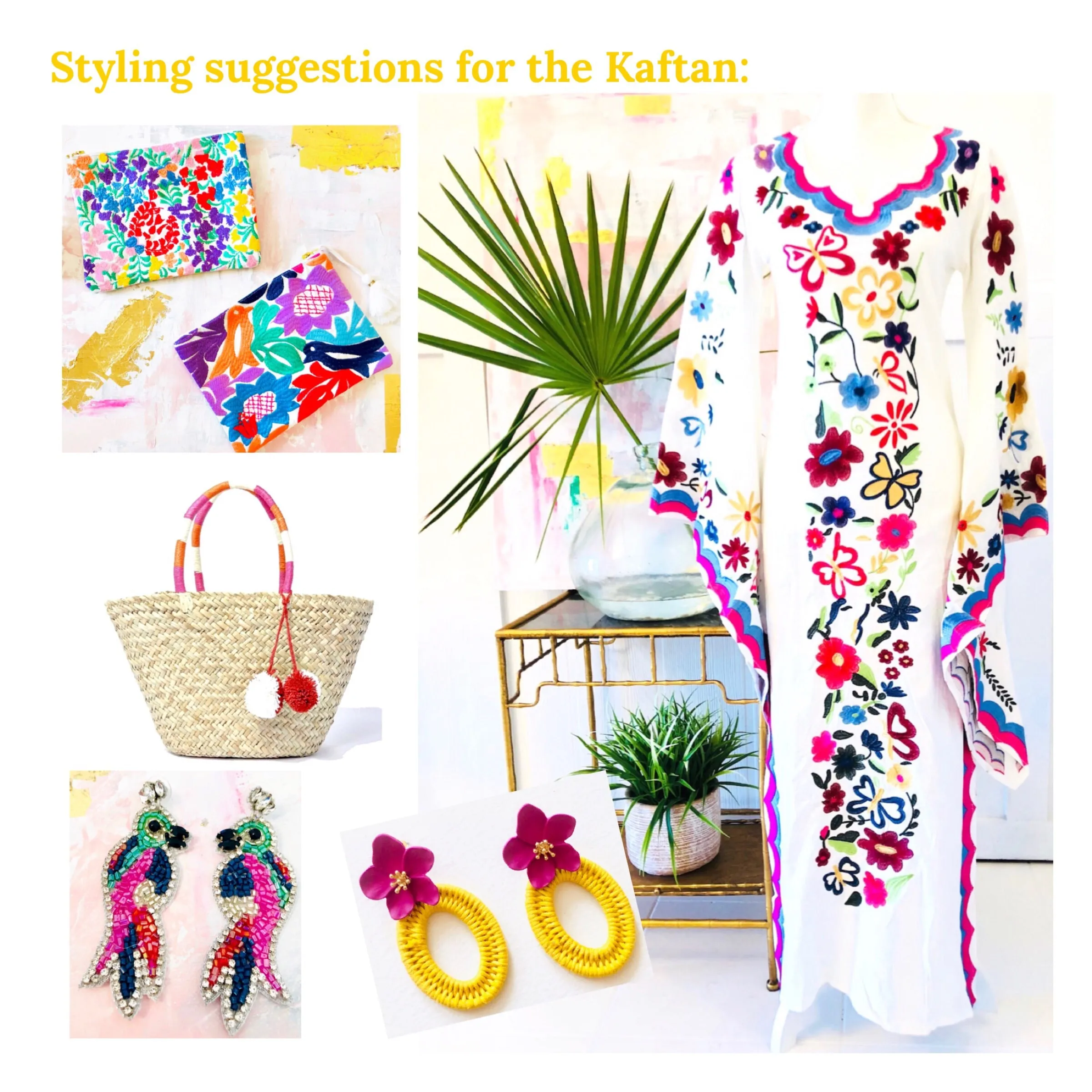 Embroidered Textile Tassel Bags