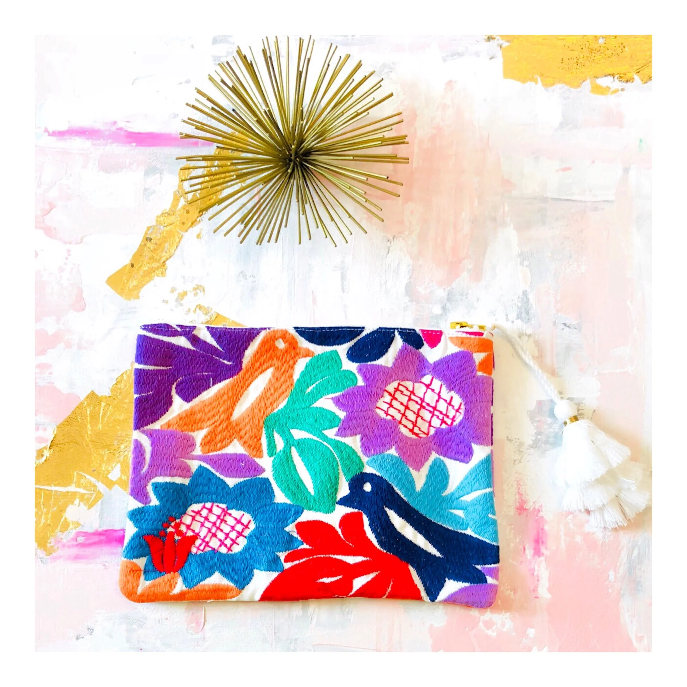 Embroidered Textile Tassel Bags