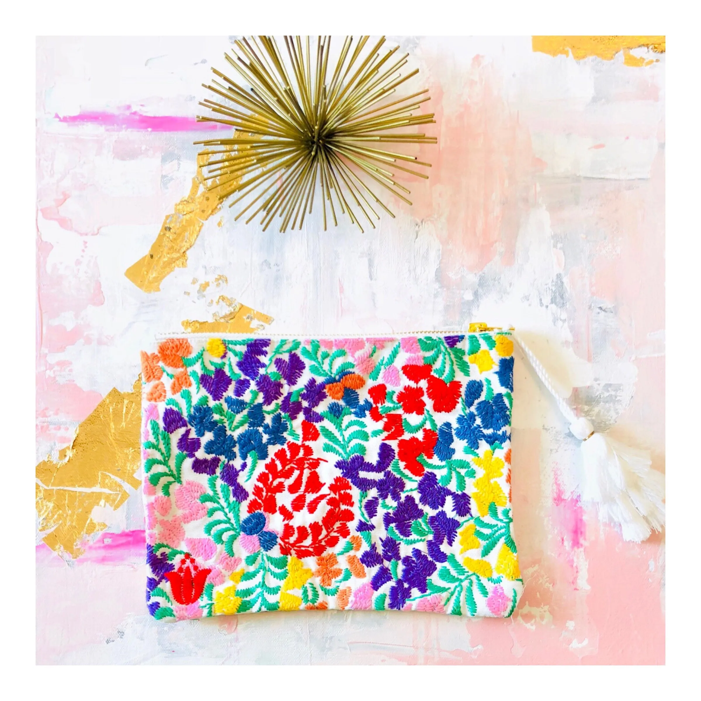 Embroidered Textile Tassel Bags