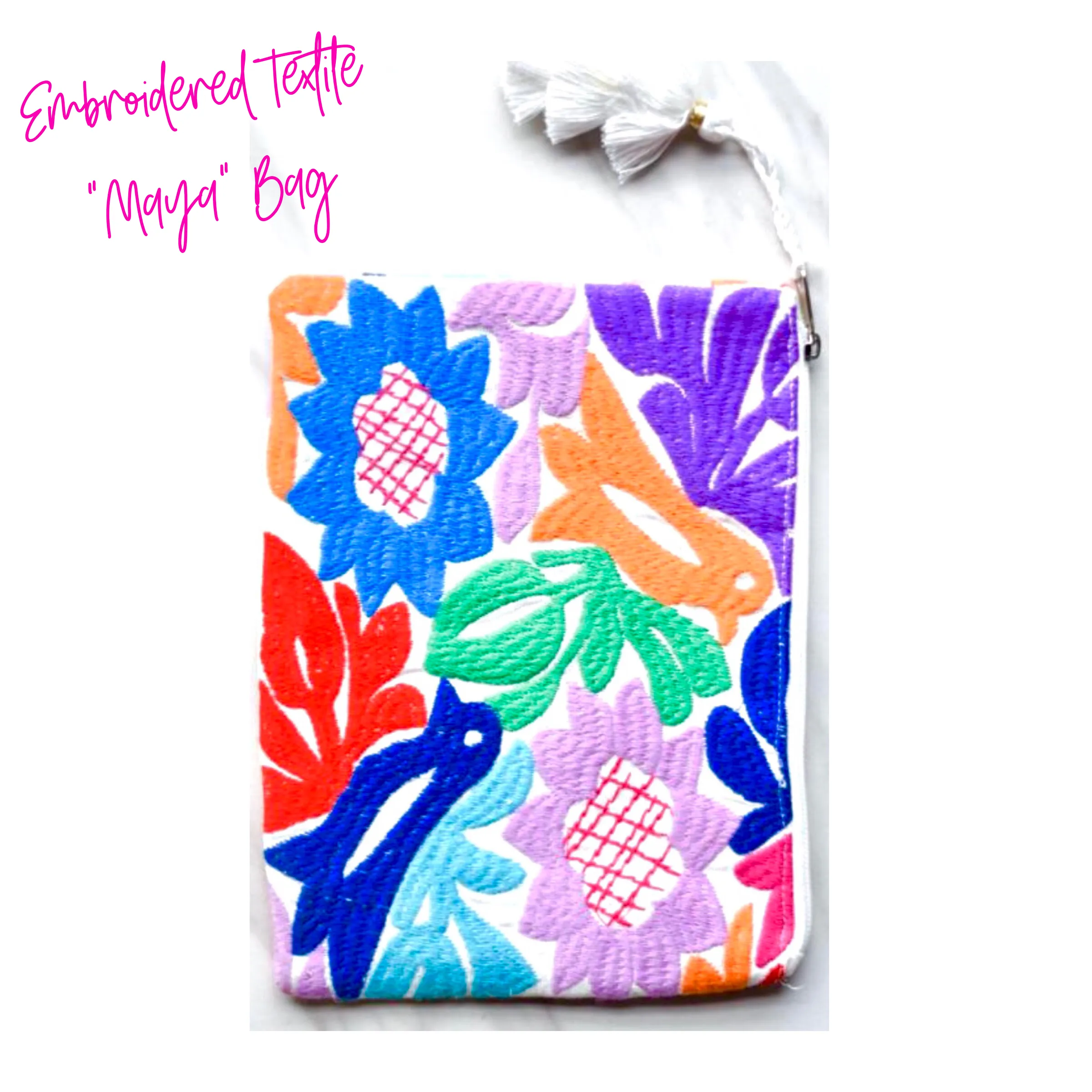 Embroidered Textile Tassel Bags