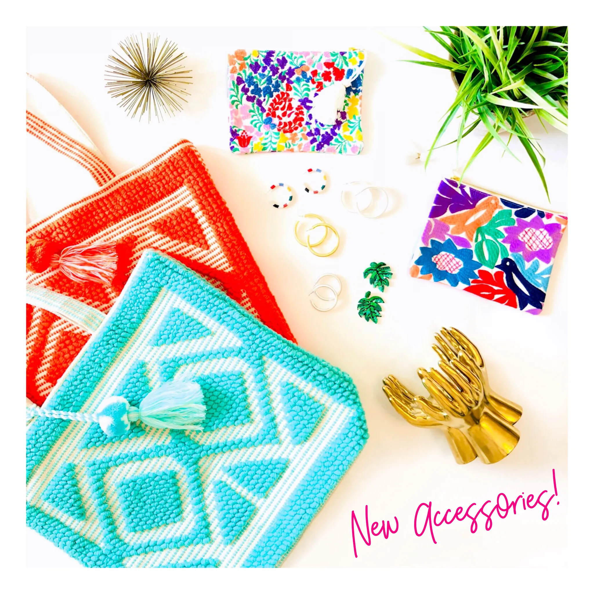 Embroidered Textile Tassel Bags