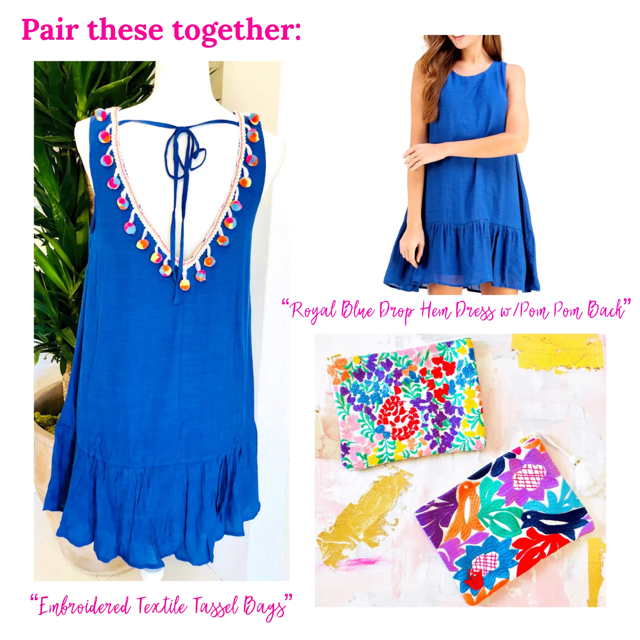 Embroidered Textile Tassel Bags