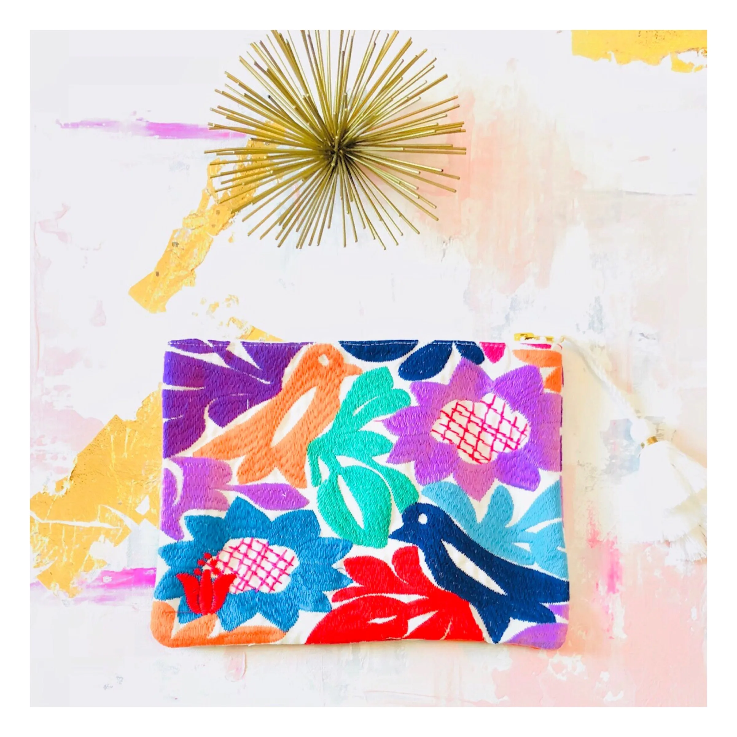 Embroidered Textile Tassel Bags