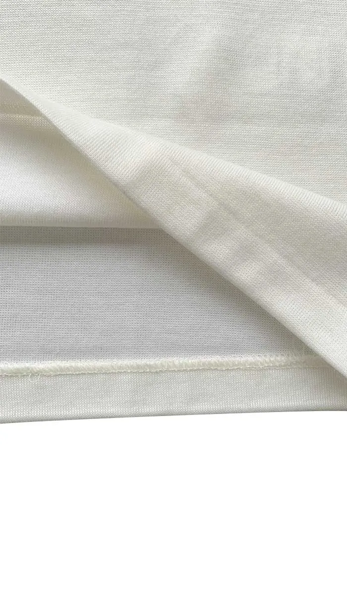 Emmebivi 40% Cotton 16% Wool Singlet with Lace in Ivory 26522