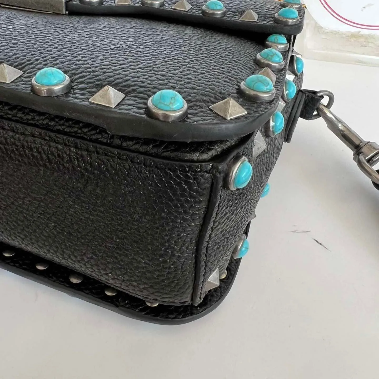 Guitar Rolling Rockstud Shoulder Bag