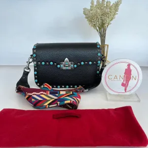 Guitar Rolling Rockstud Shoulder Bag