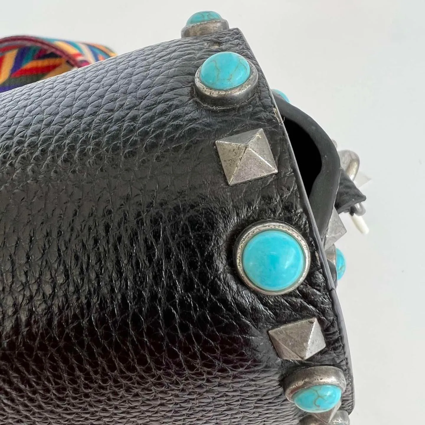 Guitar Rolling Rockstud Shoulder Bag