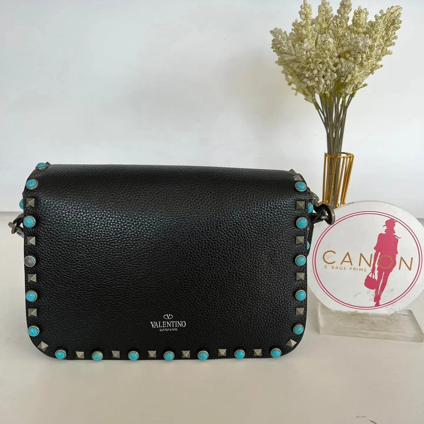 Guitar Rolling Rockstud Shoulder Bag