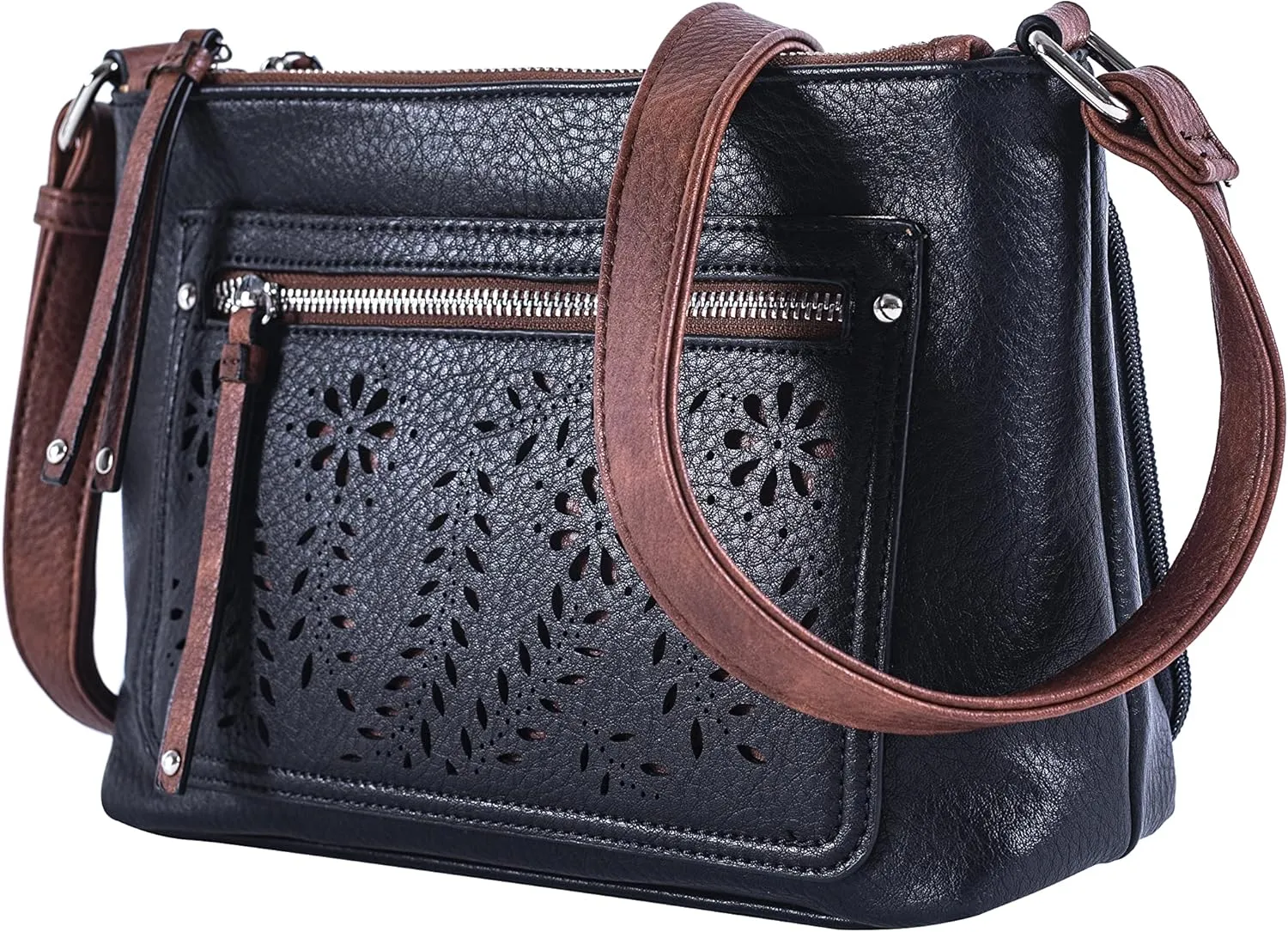 Hailey Concealed Carry Crossbody Bag  Chic Faux Leather Purse with Lockable Compartment & Adjustable Strap
