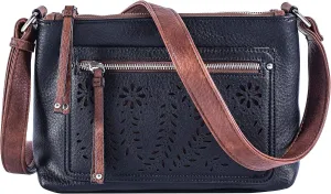 Hailey Concealed Carry Crossbody Bag  Chic Faux Leather Purse with Lockable Compartment & Adjustable Strap