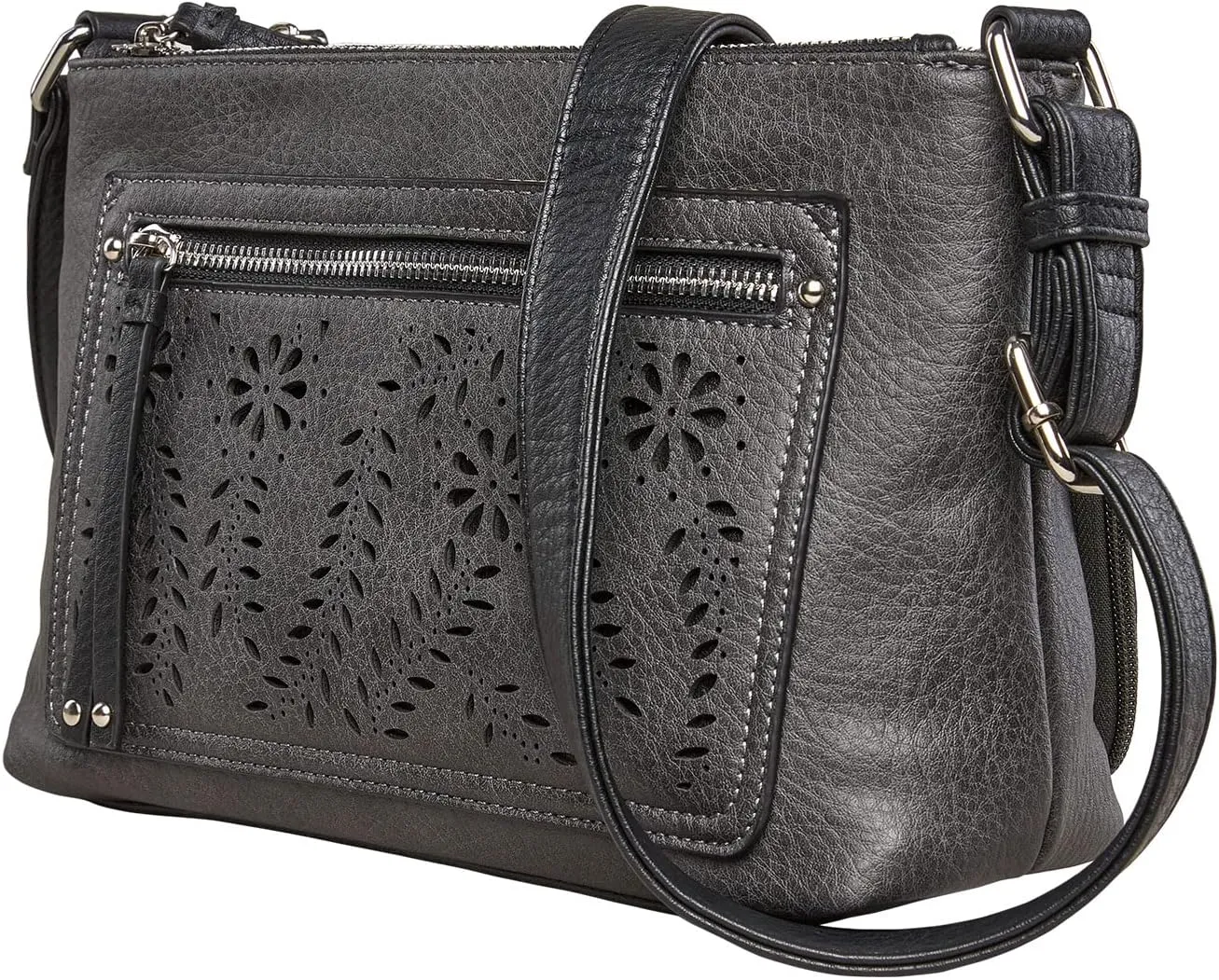 Hailey Concealed Carry Crossbody Bag  Chic Faux Leather Purse with Lockable Compartment & Adjustable Strap