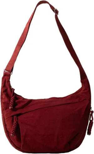 Hobo Bag for Women Men Crescent Crossbody Bag Small Shoulder Nylon Dumpling Bag with Adjustable Strap