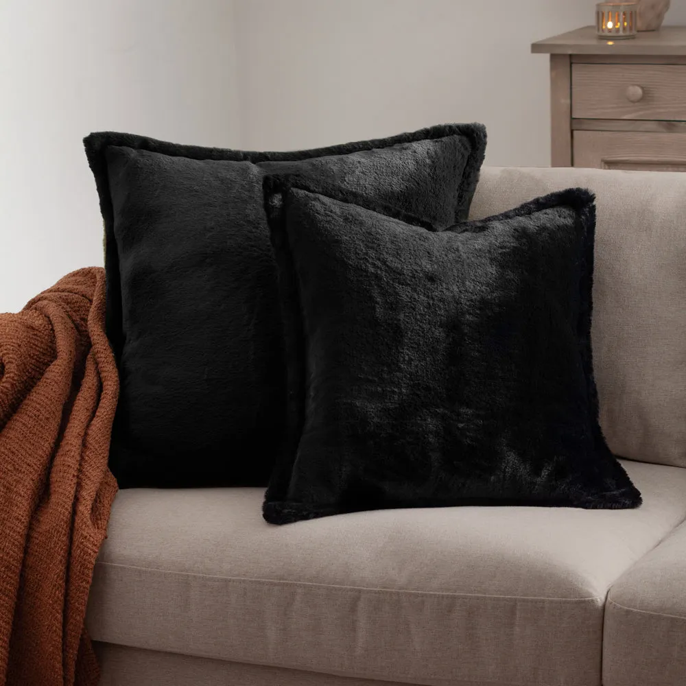 Kallu Faux Fur Cushion Black