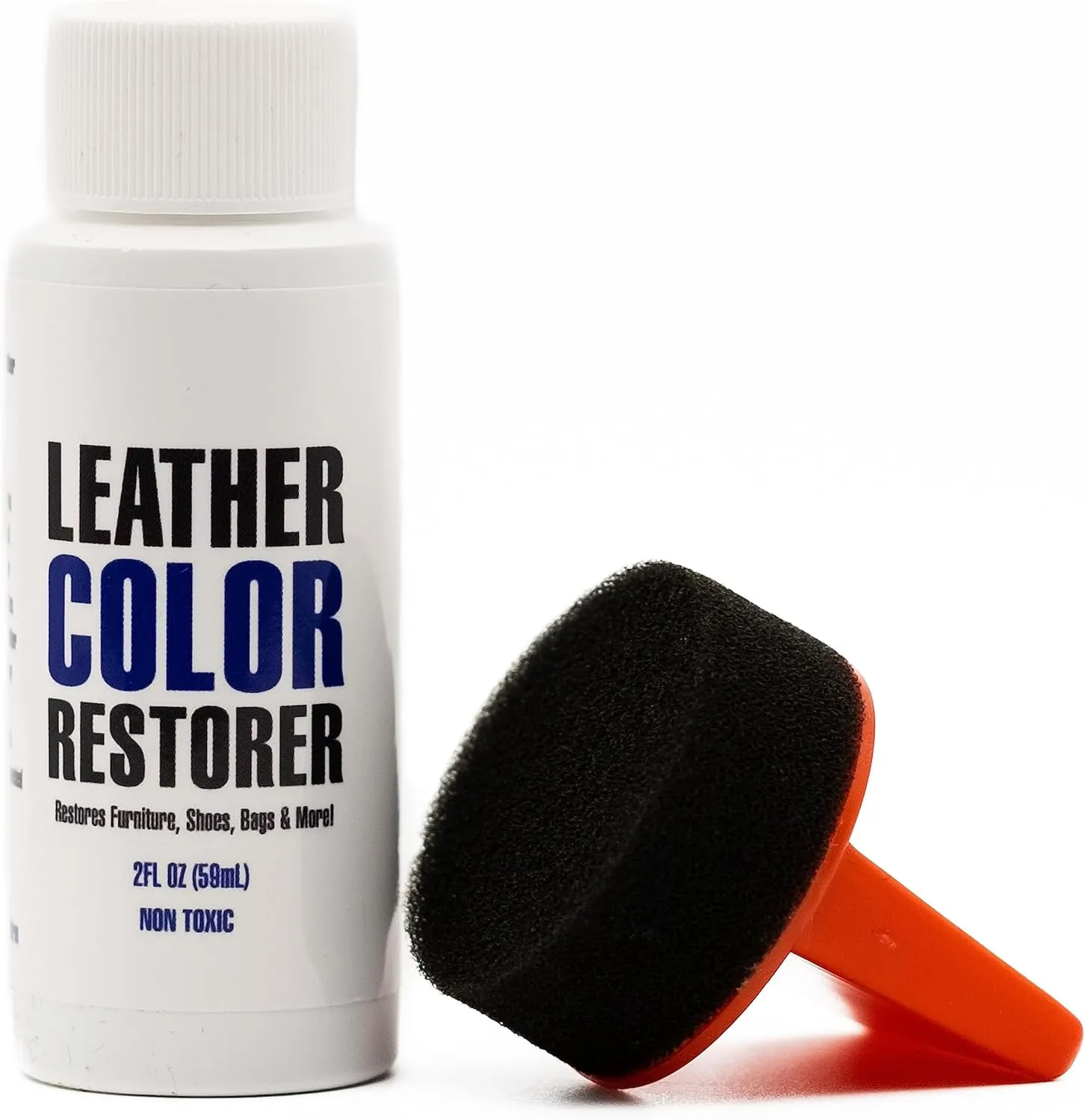 Leather Hero Leather Color Restorer & Applicator- Refinish, Repair, & Renew Leather & Vinyl Sofa, Purse, Shoes, Auto Car Seats, Couch 2oz (Black)