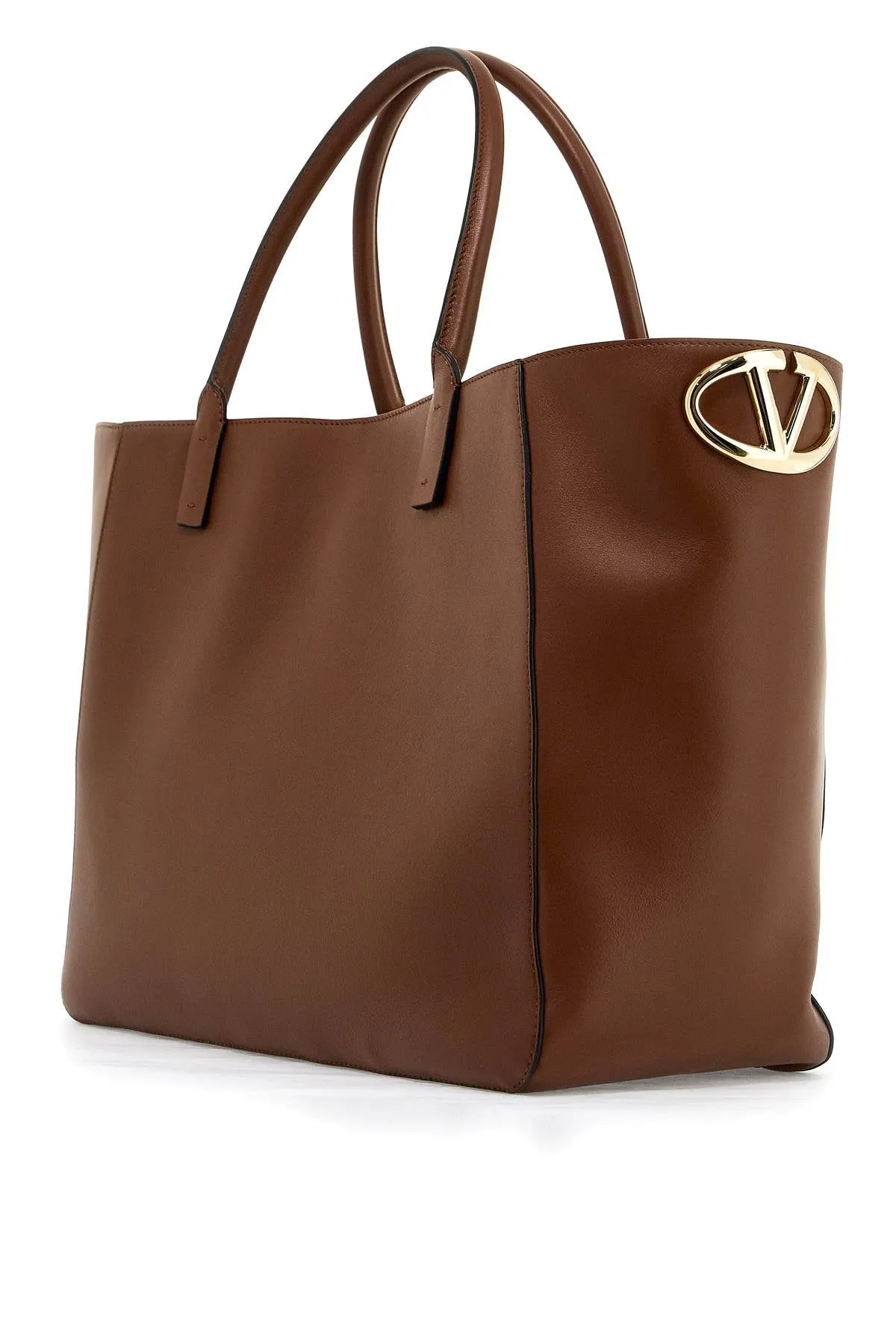 leather tote bag 5W2B0N98PWL TOBACCO
