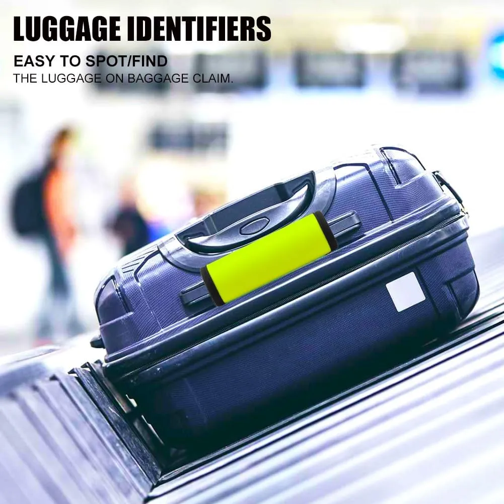Luggage Handle Wrap 6 Pack-Neoprene Luggage Handle Wraps for Suitcase/Beach Bag/Backpacks Bright Suitcase Identifiers Travel Accessories for Airplane (Neon Yellow)