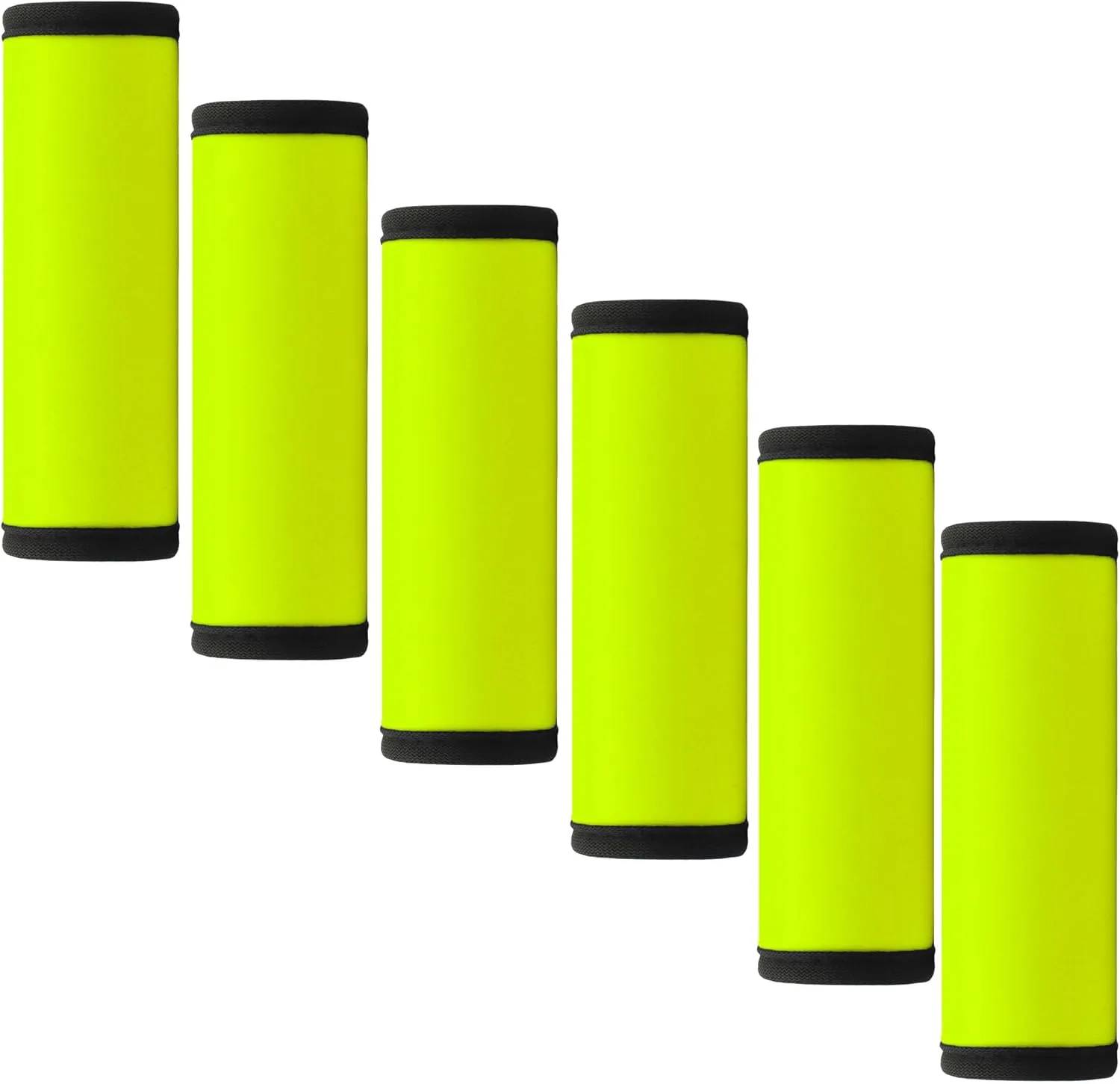 Luggage Handle Wrap 6 Pack-Neoprene Luggage Handle Wraps for Suitcase/Beach Bag/Backpacks Bright Suitcase Identifiers Travel Accessories for Airplane (Neon Yellow)