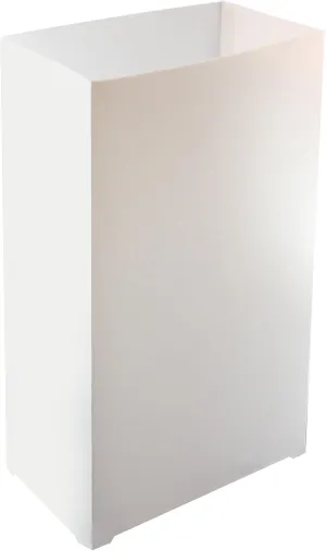 LumaBase Plastic Luminaria Lanterns, White - Set of 10