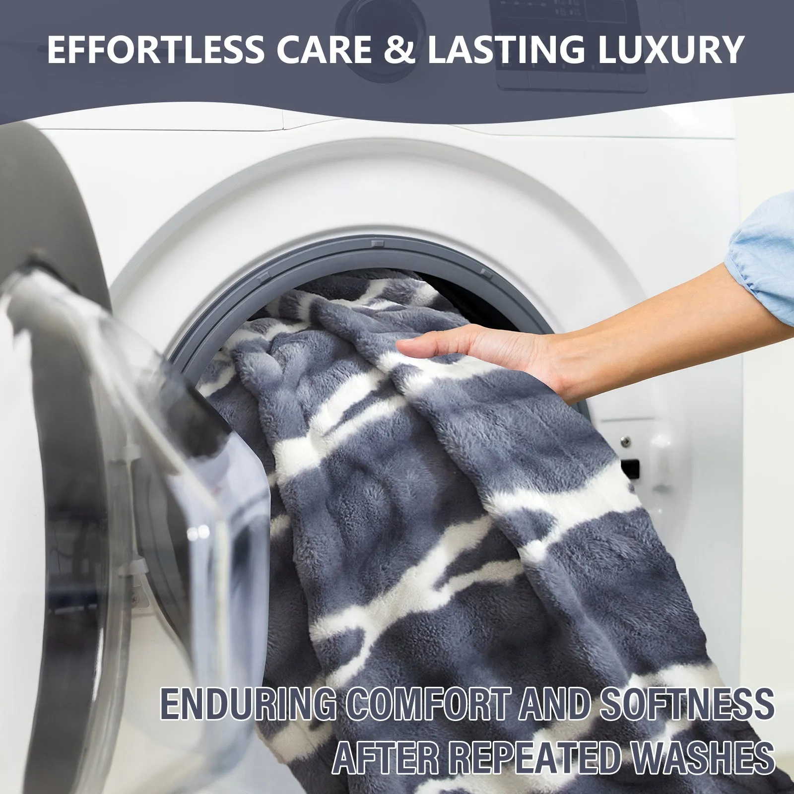 Luxury Reversible Faux Fur Throw Blanket - Plush Sofa & Bed | Super Soft Warmth | Indoor & Outdoor