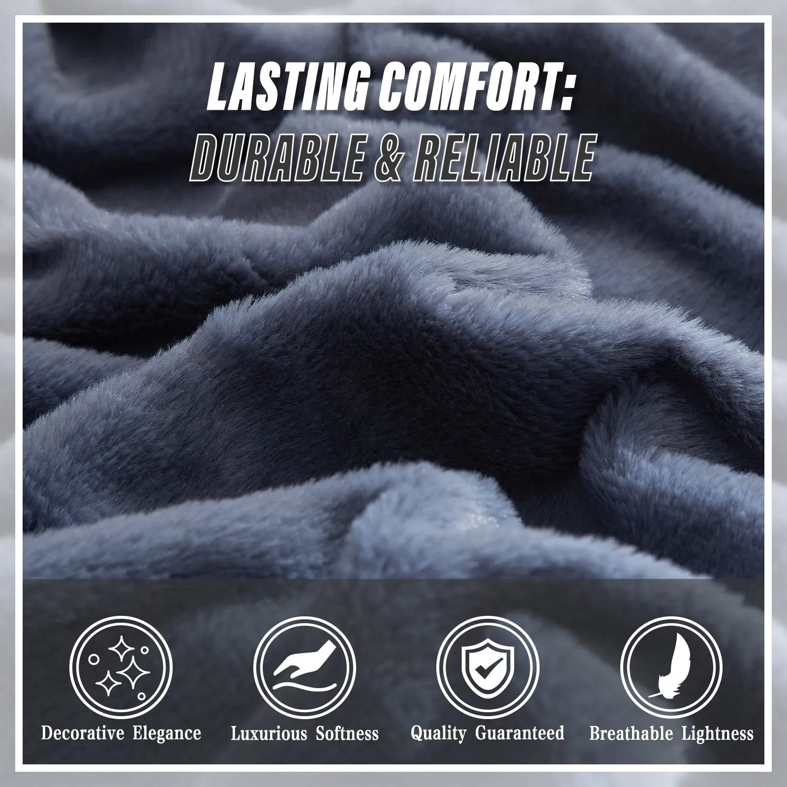Luxury Reversible Faux Fur Throw Blanket - Plush Sofa & Bed | Super Soft Warmth | Indoor & Outdoor