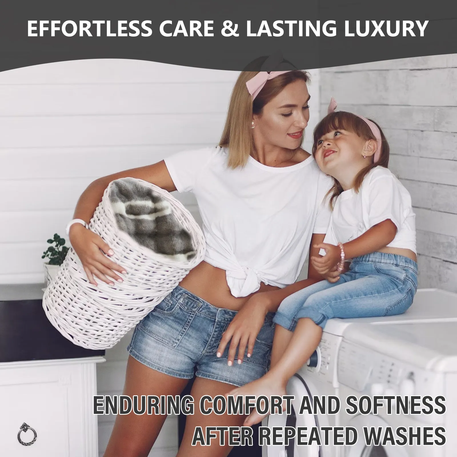 Luxury Reversible Faux Fur Throw Blanket - Plush Sofa & Bed | Super Soft Warmth | Indoor & Outdoor